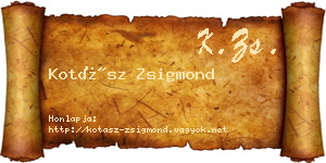 Kotász Zsigmond névjegykártya